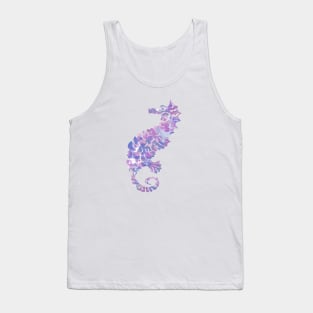 Seahorse Design in Purple and Pink Paint Splatter Tank Top